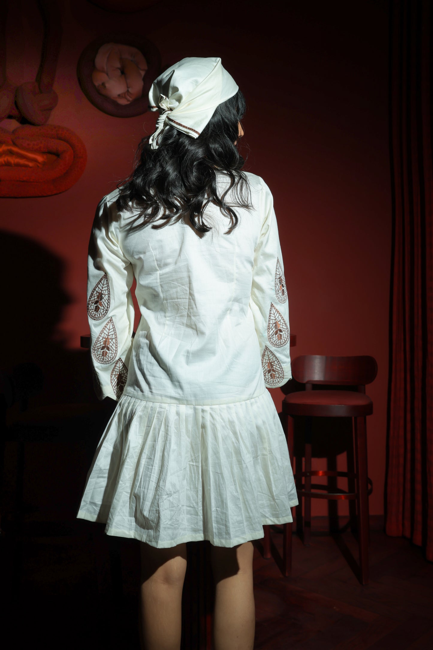 White Ember leaf Dress