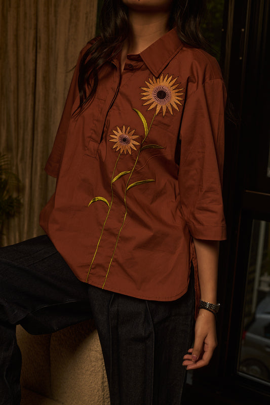 Sunflower sunset tee Rust