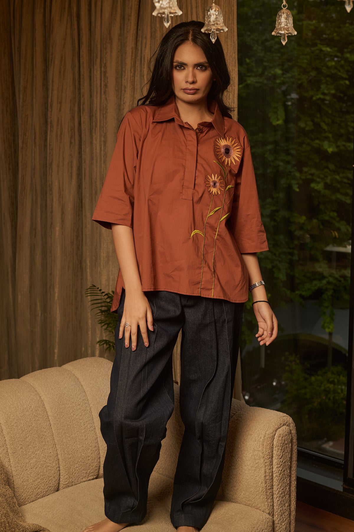 Sunflower sunset tee Rust