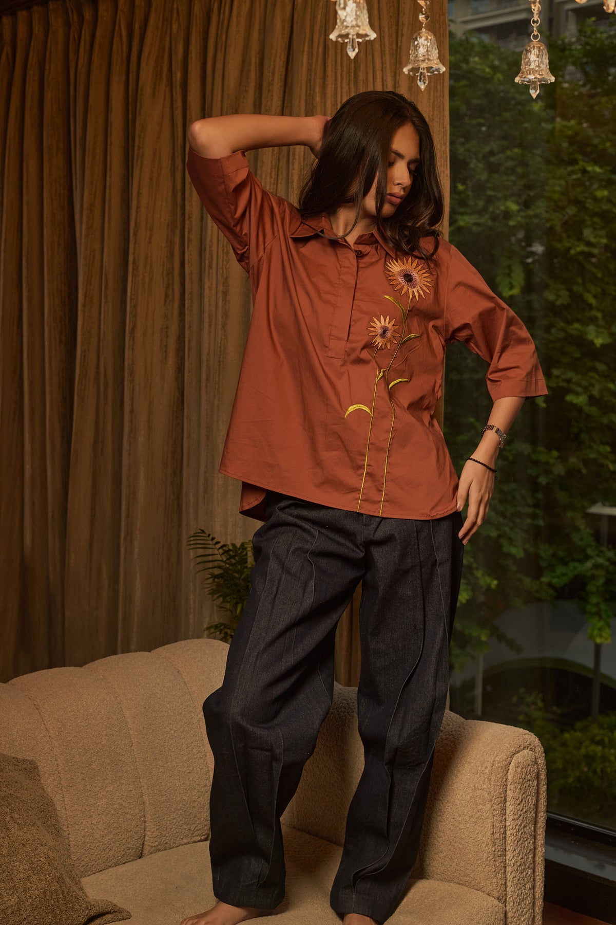 Sunflower sunset tee Rust