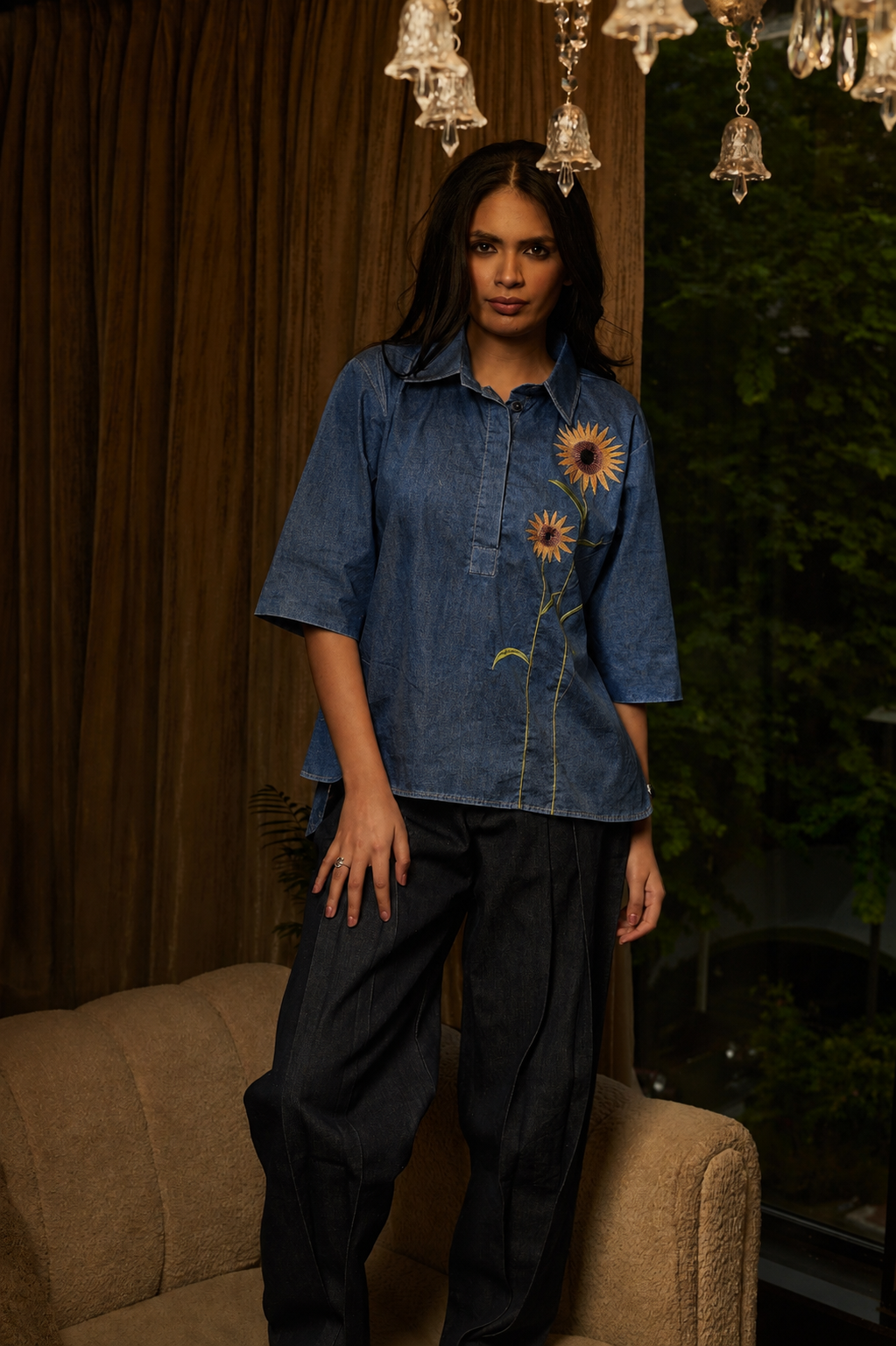 Sunflower sunset tee Denim